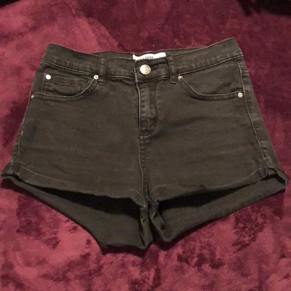 Garage black high waisted shorts
